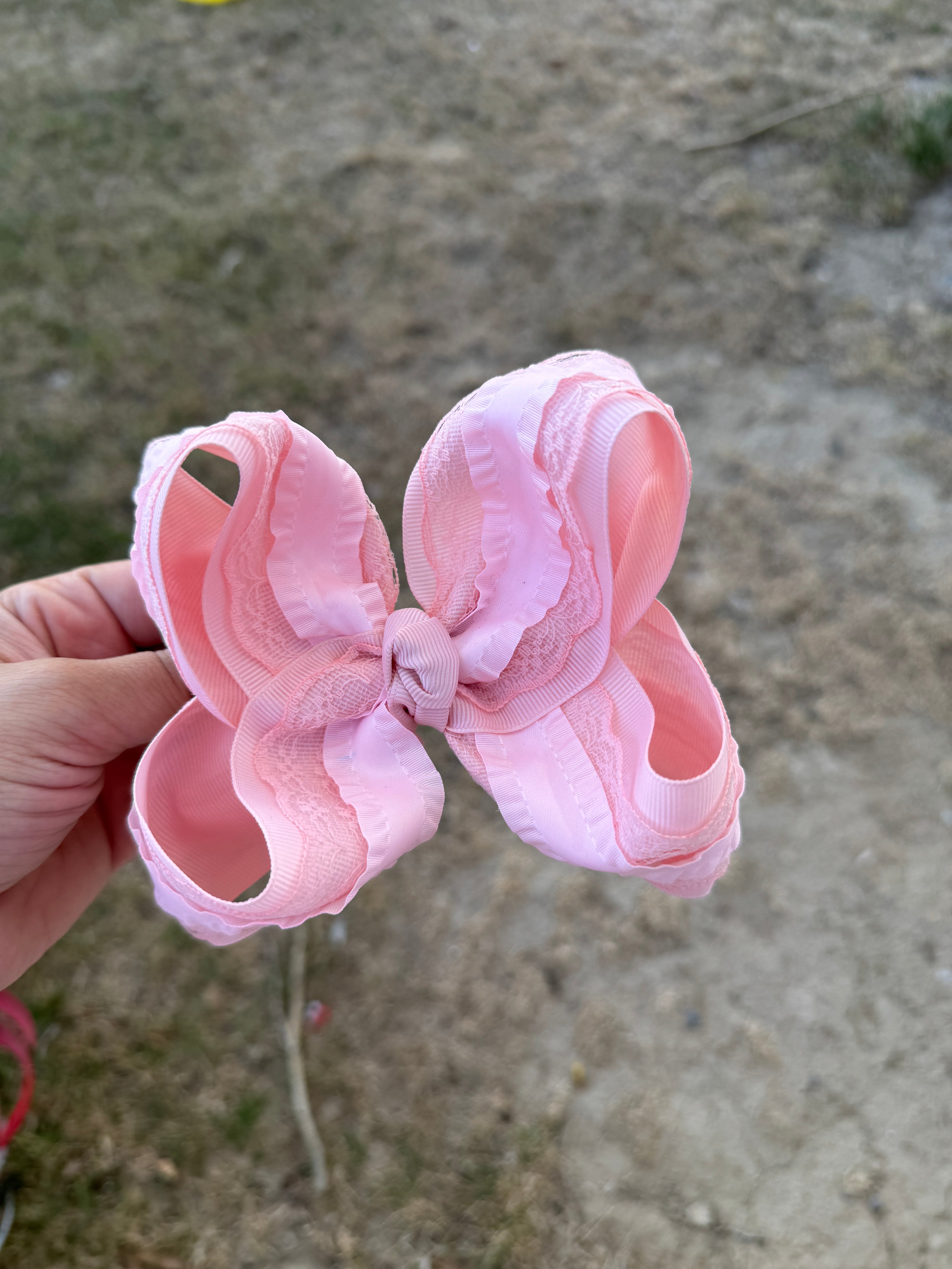Pink Spring 3 Layer Ribbon Bow
