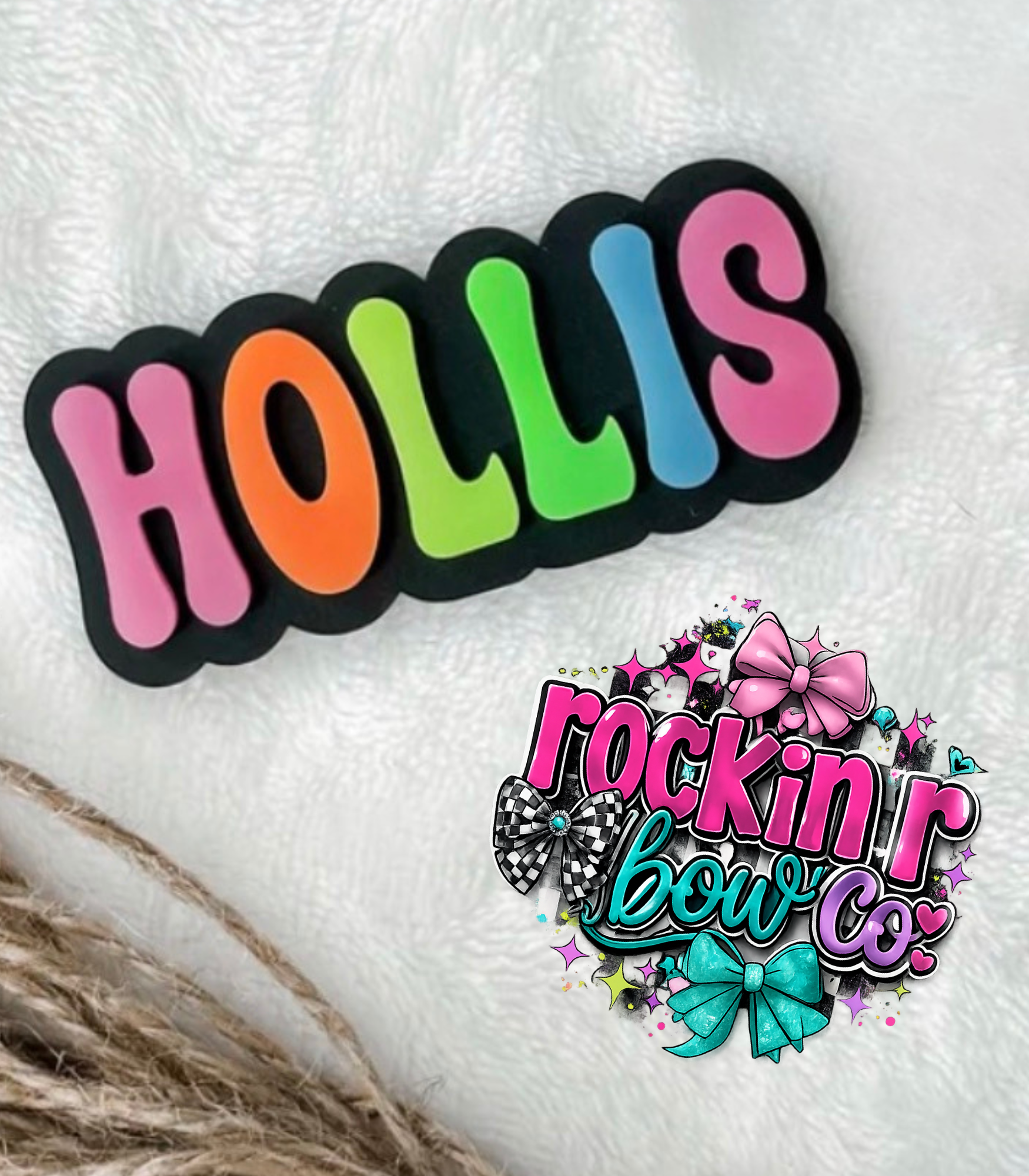 Neon Rainbow Name Clip
