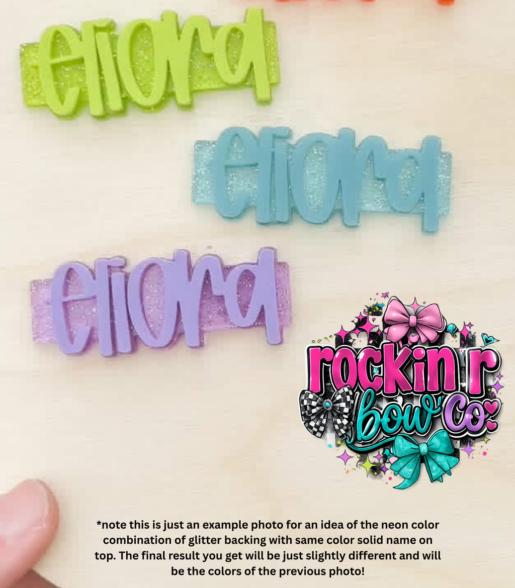 Neon Solid Name Clip